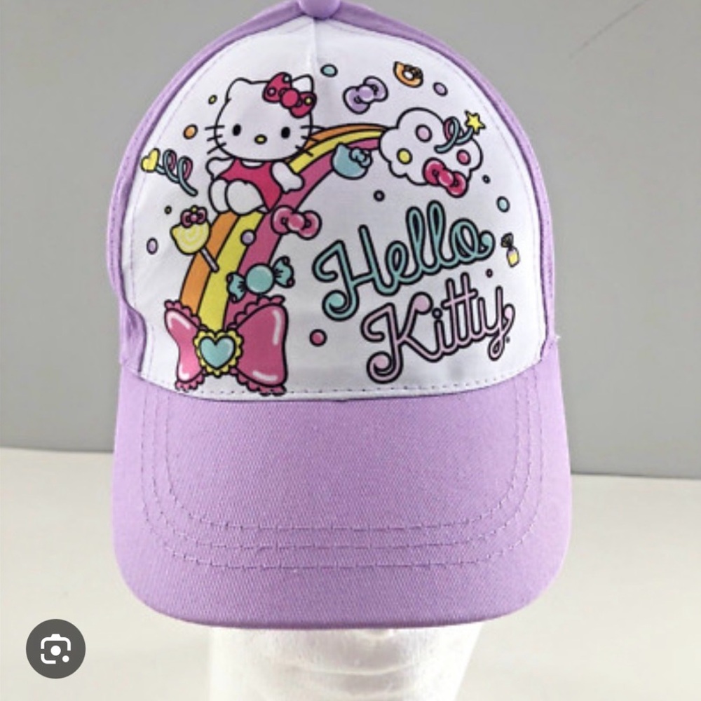 Hello Kitty Youth Baseball Hat Cap Light Purple with adjustable back Sanrio